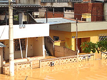Foto do bairro Industrial atingido pela chuva