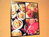 Foto de tela com tr?s fotos de gastronomia