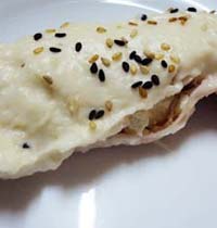 Canelone de peito de peru ao molho branco. Op&ccedil;&atilde;o leve e saborosa