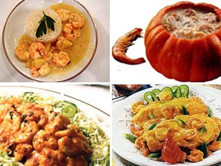 pratos com camarão