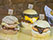 Trio de mini hambúrgueres, acompanha batata rústica