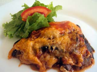 Lasanha de ricota com berinjela