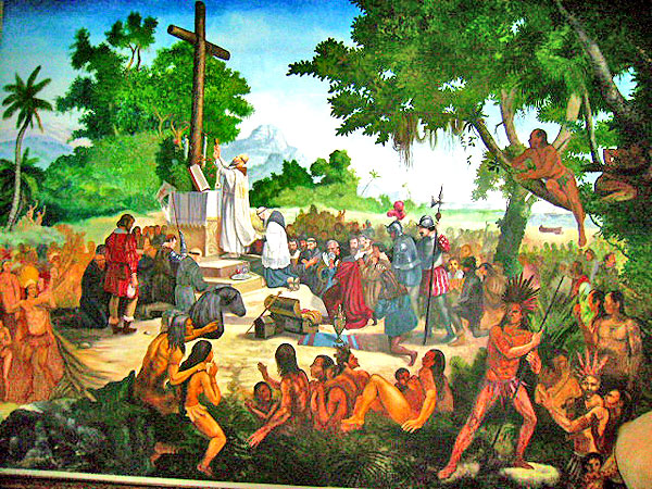 Foto da pintura da primeira missa