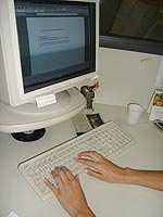 Foto ilustrativa 
de uma pessoa digitando um artigo cient?fico em seu computador