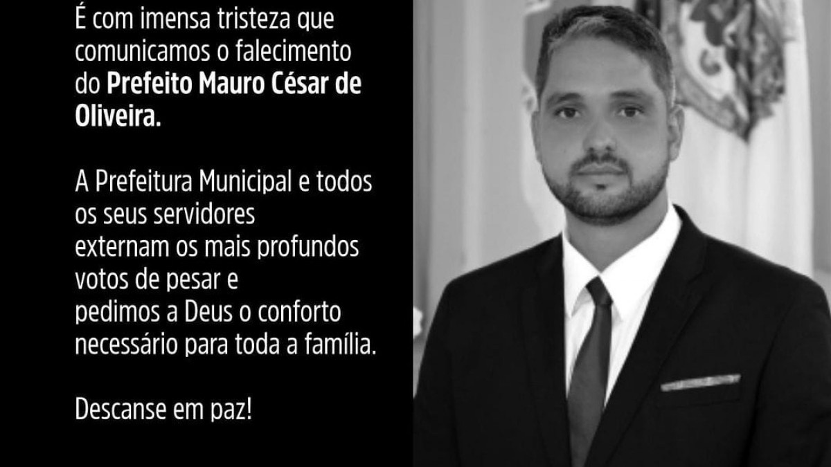 Prefeito de Alfredo Vasconcelos, Mauro César de Oliveira, morreu neste domingo após complicações de um mal súbito.