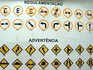 Foto de quadro de sinais de trânsito