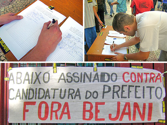 Foto montagem do movimento Fora Bejani