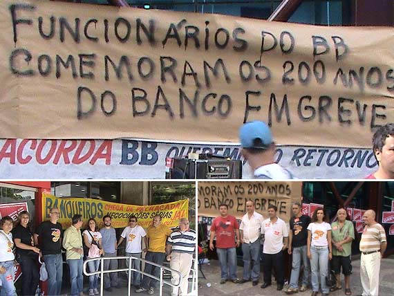 Foto montagem da greve dos banc?rios