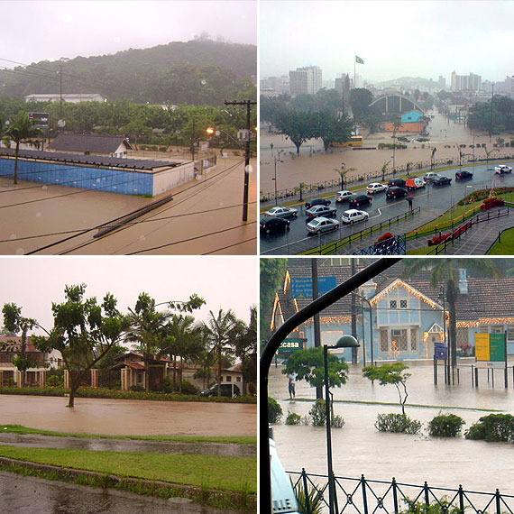Foto dos estragos
causados pela chuva