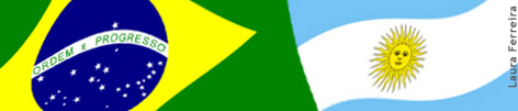 Ilustra??o ad fus?o da bandeira do Brasil e da Argentina
