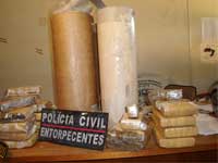 Foto de drogas apreendidas