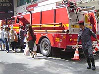 Corpo de Bombeiros fazendo atendimento 
de um chamado no Avenida Rio Branco