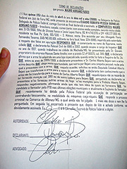 Foto: ACESSA.com Foto do termo de declara??o de Mauro Fusco se responsabilizando pela arma