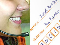 Foto de uma pessoa no call center