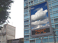 Foto de term&ocirc;metro no Parque Halfeld