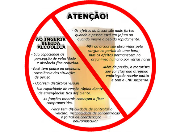 Reprodução do folheto da Prefeitura Atenção ao drigir embriago