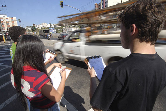 contagem volum&eacute;trica num cruzamento