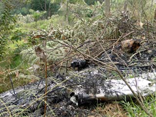 Destroços do avião