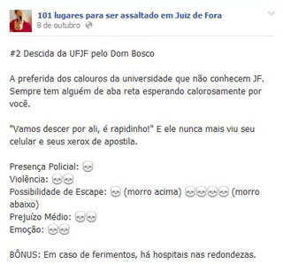 101 lugares para ser assaltado em JF