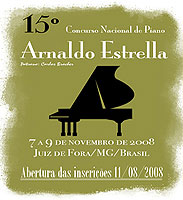 foto 
de um banner falando do 15º Concurso Nacional de Piano Arnaldo Estrella