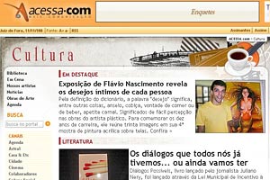 Imagem 
da primeira p?gina do caderno Cultura que mostra a mat?ria de Fl?vio Nascimento