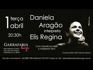 Daniela Aragão interpreta Elis Regina em show nesta terça-feira