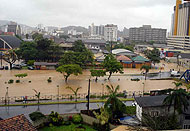 Imagem ao alagamento em santa catarina