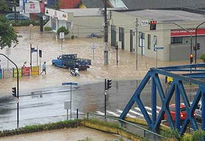 Imagem do alagamento em Santa Catarina