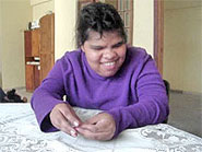 Foto de um trabalho de bordado feito pelos alunos