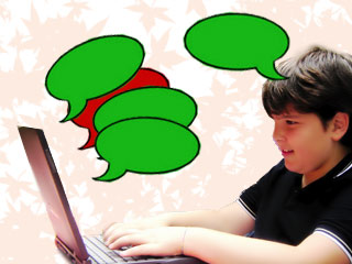 Ilustra&ccedil;&atilde;o de pessoa conversando no computador