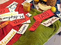 Foto de uma mesa com palavras