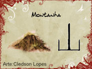Foto de ideograma que representa montanha