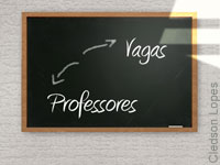 Foto de quadro negro dizendo vagas - professores