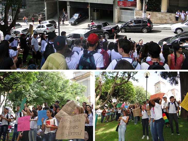 Estudantes protestando