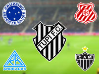 Imagem dos escudos dos times do Tupi, Cruzeiro, Atl?tico Mineiro, Democratas 
de Sete Lagoas, Rio Branco e Villa Nova