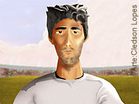 Arte mostrando dois galos frente-a-frente 