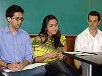 Foto das pessoas que fizeram o an?ncio dos Jogos Universit?rios de JF