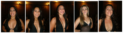 Foto de cinco finalistas ao Concurso Garota Ases