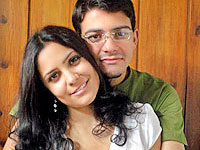 Foto do casal Deborah e Tiago
