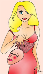 Um homem beijando o pesco?o de uma mulher