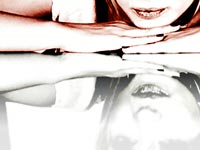 Ilustra??o de uma mulher refletida sobre a mesa