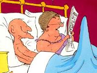ilustração de um casal deitado na cama
