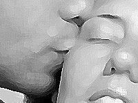 Foto de casal e beijando
