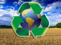 globo terrestre sendo reciclado