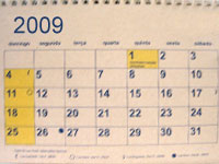 Foto de um calendário
