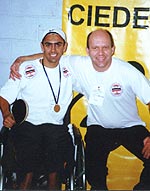 Alexandre e o treinador Stepahan
Berwaller