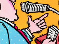 pessoa falando no microfone