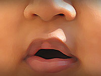 rosto de um menino focando o nariz e a boca