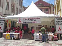 stand da campanha contra AIDS