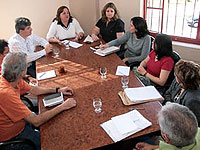 Foto da reunião com professores